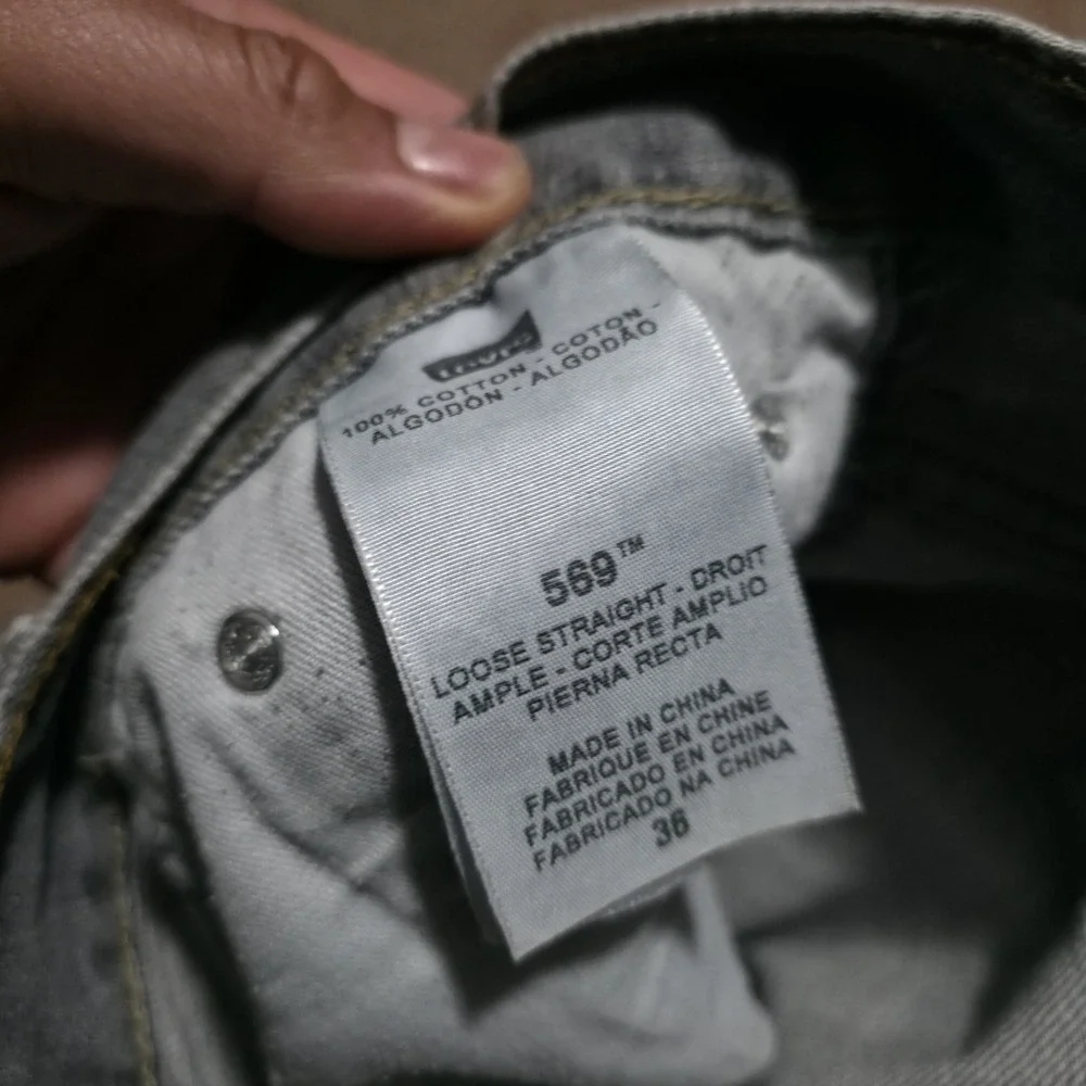 Levis 569 Shorts Mens 36 Gray‎ Denim Bermuda Jorts Casual Summer Faded Wash